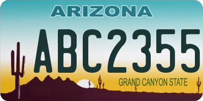 AZ license plate ABC2355