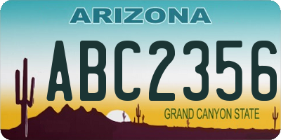 AZ license plate ABC2356