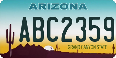 AZ license plate ABC2359