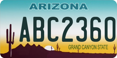 AZ license plate ABC2360