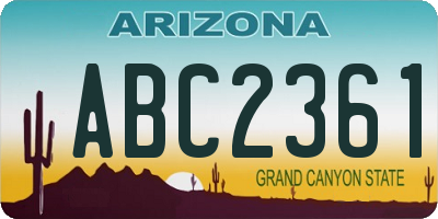 AZ license plate ABC2361
