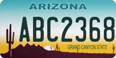 AZ license plate ABC2368