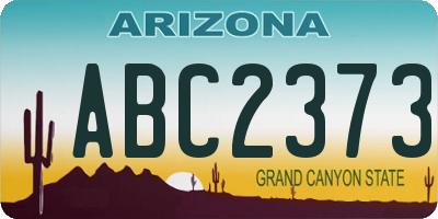 AZ license plate ABC2373