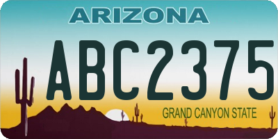AZ license plate ABC2375