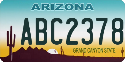 AZ license plate ABC2378