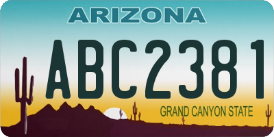 AZ license plate ABC2381