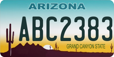 AZ license plate ABC2383