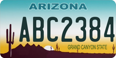 AZ license plate ABC2384