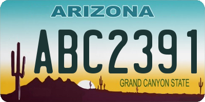 AZ license plate ABC2391