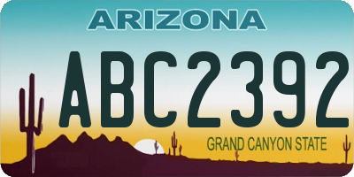 AZ license plate ABC2392