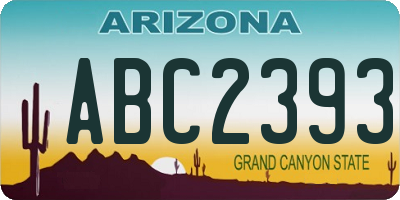 AZ license plate ABC2393