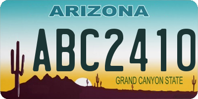 AZ license plate ABC2410