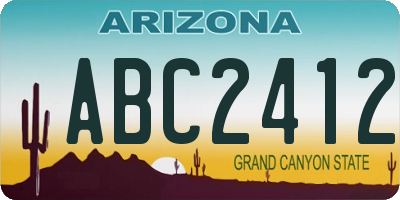 AZ license plate ABC2412