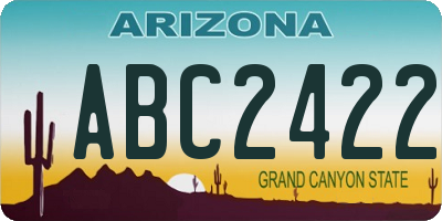 AZ license plate ABC2422