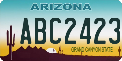 AZ license plate ABC2423
