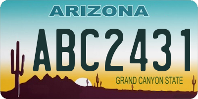 AZ license plate ABC2431