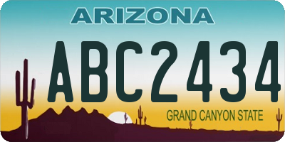AZ license plate ABC2434