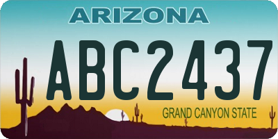 AZ license plate ABC2437