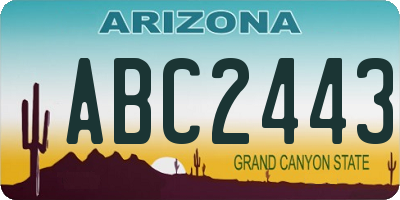 AZ license plate ABC2443