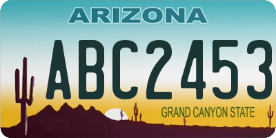 AZ license plate ABC2453