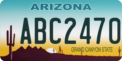 AZ license plate ABC2470
