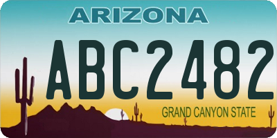 AZ license plate ABC2482