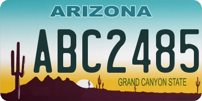 AZ license plate ABC2485