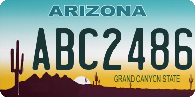 AZ license plate ABC2486