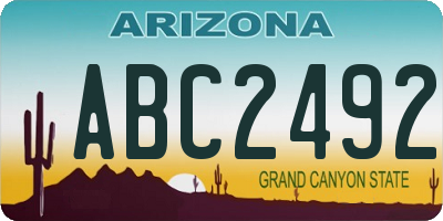 AZ license plate ABC2492