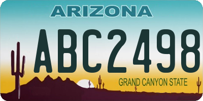 AZ license plate ABC2498