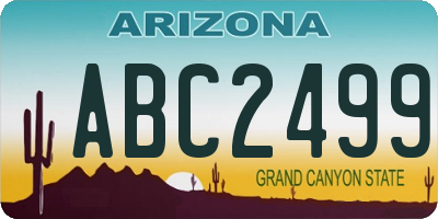 AZ license plate ABC2499