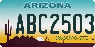 AZ license plate ABC2503