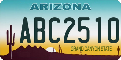 AZ license plate ABC2510
