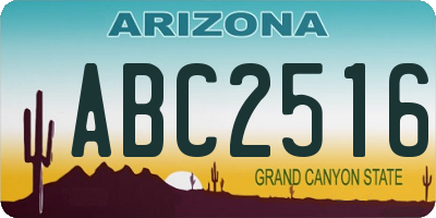 AZ license plate ABC2516