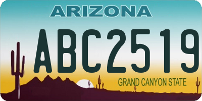 AZ license plate ABC2519