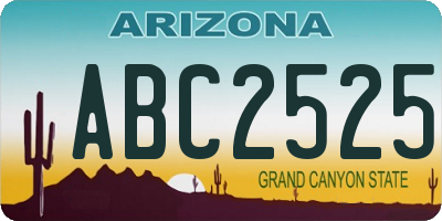 AZ license plate ABC2525