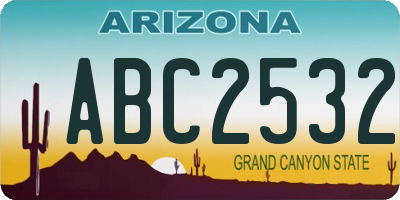 AZ license plate ABC2532