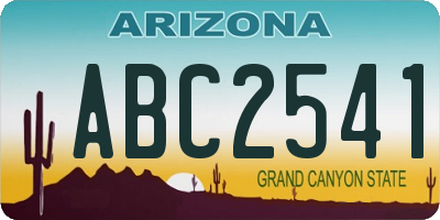 AZ license plate ABC2541