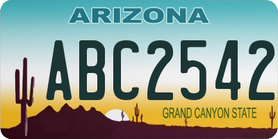 AZ license plate ABC2542