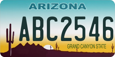 AZ license plate ABC2546