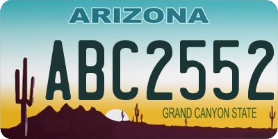 AZ license plate ABC2552