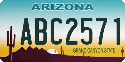 AZ license plate ABC2571