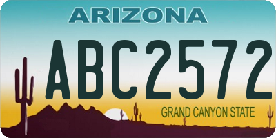 AZ license plate ABC2572