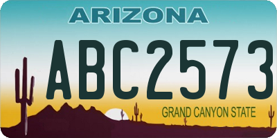 AZ license plate ABC2573