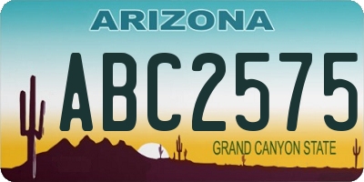 AZ license plate ABC2575