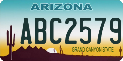 AZ license plate ABC2579