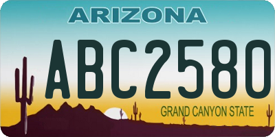 AZ license plate ABC2580