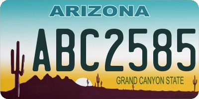 AZ license plate ABC2585