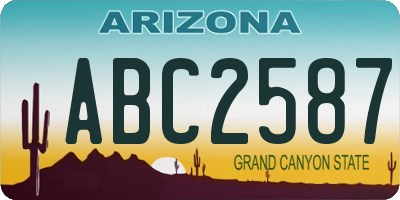 AZ license plate ABC2587