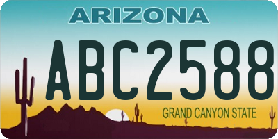 AZ license plate ABC2588